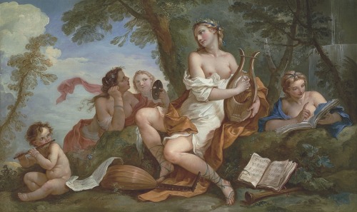 books0977: A Personification of Music (1738). Charles-Joseph Natoire (French, 1700-1777). Oil o