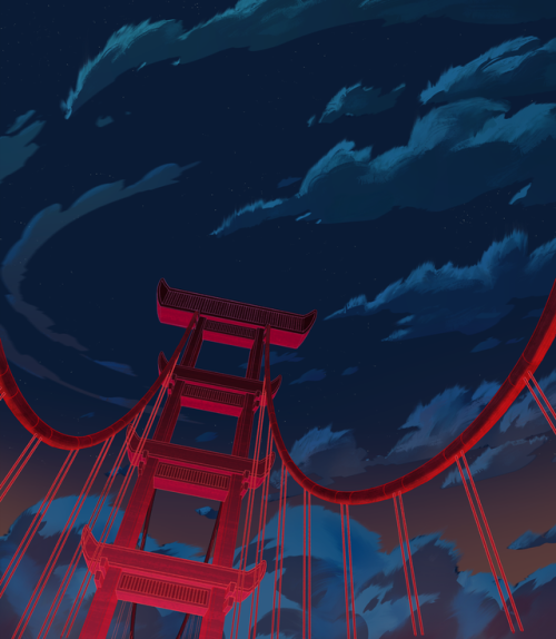 Some of my background paintings for Disney’s Big Hero 6: The Series (season 2). I spent almost all o