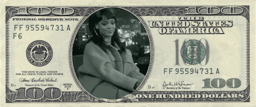 chachingchocolateting: darkcocosb: lil-heaux: Reblog the money Rihanna to bring Benjamins your wa