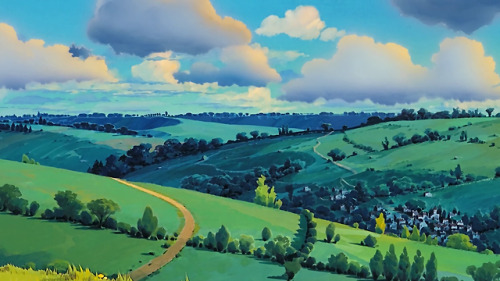 Backgrounds from Ghibli movies.