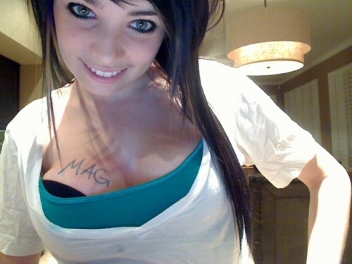 getsuswet:  emo-amateurs:  Skinny emo teen shows her big tits on webcam  -Illianna