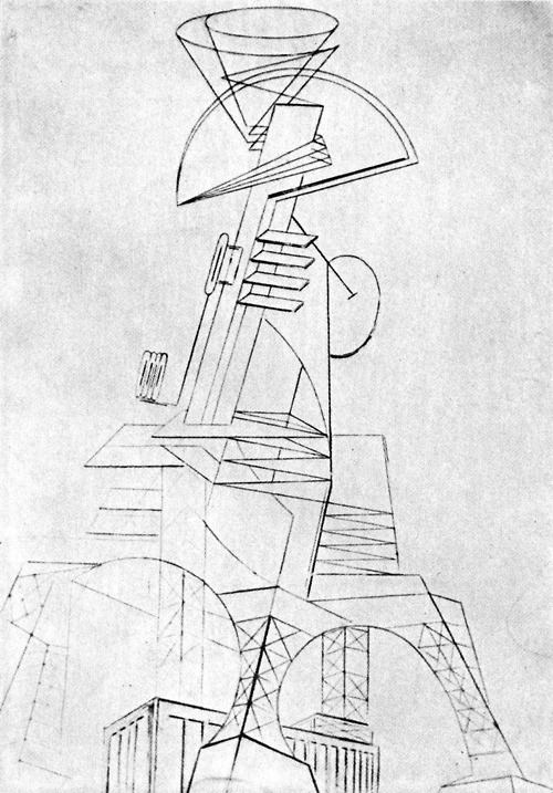 blushingcheekymonkey:naum gabo - project for a radio station (1919-20)