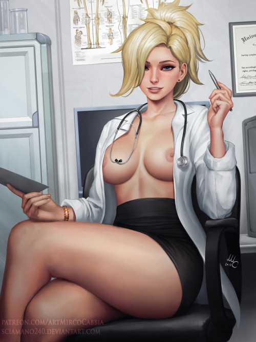 hotandsexyhentai: Doctor Mercy Naked (8 Versions) by Sciamano