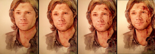 petite-madame:Two Sam-Jared portraits (Watercolor, Copic markers, Prismacolor pencils, Liquitex pain