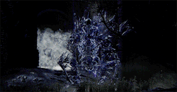 theillusivewoman:  Darkbeast Paarl is a malformed beast enveloped in blue lighting. With a long body made of only bones, and a wrinkle-covered skull, people say this beast must be very old, very ancient. Or perhaps, it is a descendant of the city of the