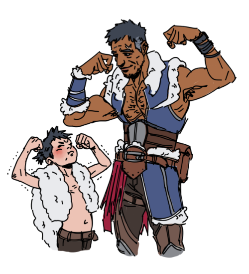 leftnipsdoodles:field team leader and his gramps. I love that in Japanese he specifically calls him 