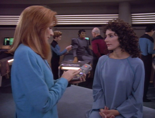 trekkiefeminist: cosmic-llin:And have some caps of Deanna and Bev hanging out in seasons 5, 6 and 