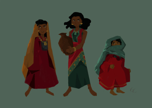 I wanted to draw Tzipporah’s sisters for so long, so here we are ! (from the masterpiece The Prince 