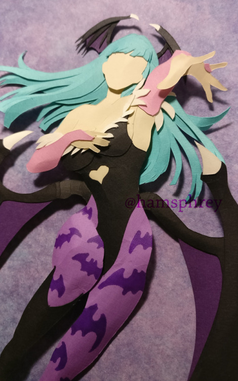 Morrigan paper art commission completed last October