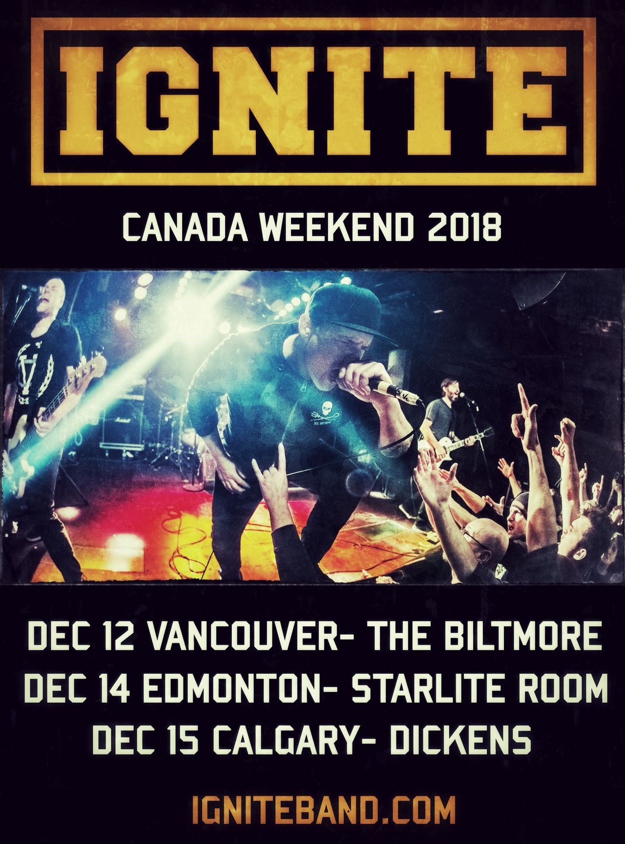 IGNITE will be heading up to Canada in December for a special Winter Weekend of shows in Vancouver, Edmonton and Calgary. All ticket details can be found in the tour dates section. #winterweekend #punk #hardcore #orangecounty #california...