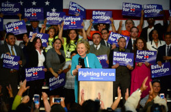 dharuadhmacha: godpenis:   Picture 1 &amp; 2: Hillary Clinton campaign rally at East Los Angeles College in Los Angeles on May 5th, 2016     Picture 3 &amp; 4: Protesters outside of   Hillary Clinton’s campaign rally at East Los Angeles College in Los