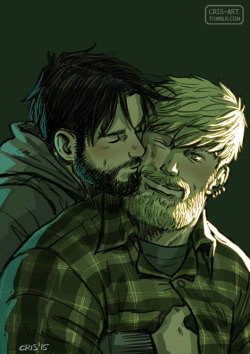 cris-art:    a kiss with beards, Billy and