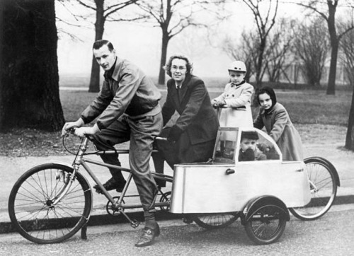 Who needs a van when you can ride as a family! How cool is this family circa 1950.Mr. Eric Jewell, o