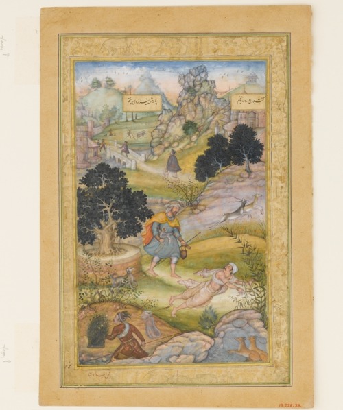 &ldquo;A Muslim Pilgrim Learns a Lesson in Piety from a Brahman&rdquo;, Folio from a Khamsa (Quintet