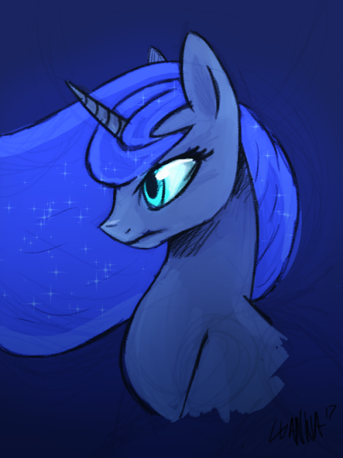 luanna249:I couldn’t sleep and wanted to draw a pony so i chose Luna! Also sketched on my new tablet