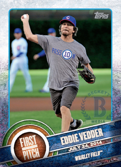 Topps is releasing a new set of baseball cards featuring Eddie Vedder. (Ed. Note: Hop