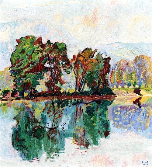 artist-amiet: Landscape near the River Aare, 1925, Cuno Amiet