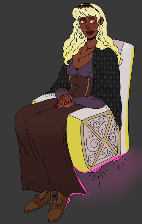 gay-spaceman:lady rainer michelle, my necromancer queen[id: a young petite brown skinned woman with 