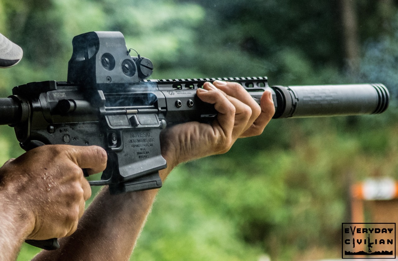 everydaycivilian:  Quiet Riot with @silencerco and their Saker 7.62 with muzzle brake,