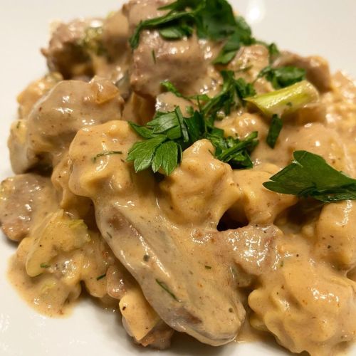 How decadent can #BeefStroganoff be? This recipe called for #FiletMignon and more #SourCream than mo