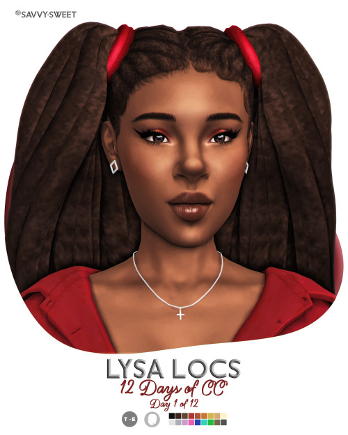 savvysweet:Lysa Locs12 Days of CC: Day 1 of 12This hair is compatible with the hairband accessory fr