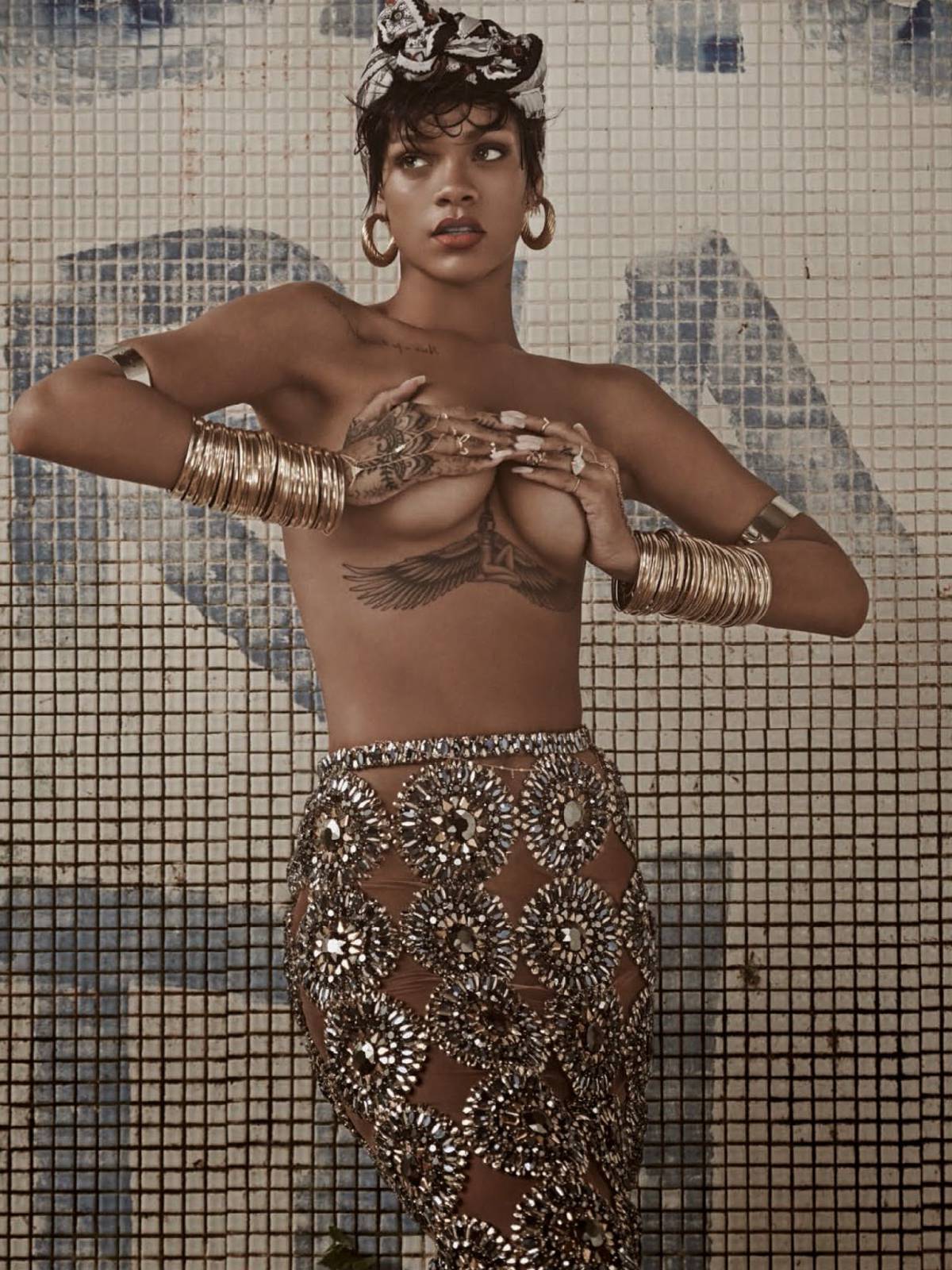 uncensoredmodels:  Rihanna topless in Vogue Brazil