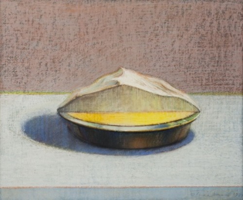 &frac12; Lemon Meringue Pie     -    Wayne Thiebaud  1977American, b. 1920Pastel and watercolor on p