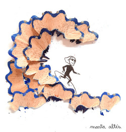 smartgirlsattheparty:  unconsumption:  London-based author and illustrator Marta Altes’s art made from pencil shavings. (via martaaltes.com)  Brilliant!  Wow wish I could be this creative