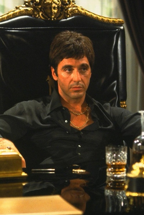 villainsandvictims:   Scarface (1983)  What you lookin’ at? You all a bunch of fuckin’ assholes. You know why? You don’t have the guts to be what you wanna be. You need people like me. You need people like me so you can point your fuckin’ fingers