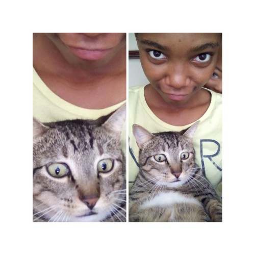 Me and my cat&hellip;..and my little brother Follow me on IG @qween_jo_