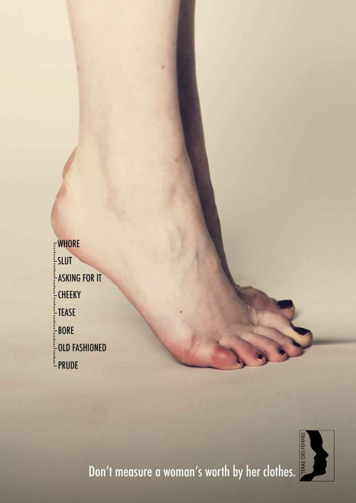 lacigreen:   sweetheartpleasestay:  durnesque-esque:  mayahan:  mayahan: A brilliant ad campaign created for Terre Des Femmes, a Swiss human rights organization focusing on gender equality and feminism, reminds us that the worth of a woman should never