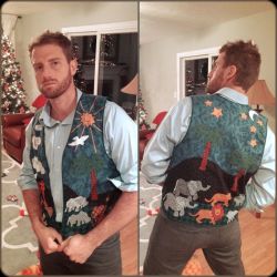 inagardenbythesea: My 90-year old Grandma mailed me a homemade vest for me to wear “to parties.” It’s… amazing. 