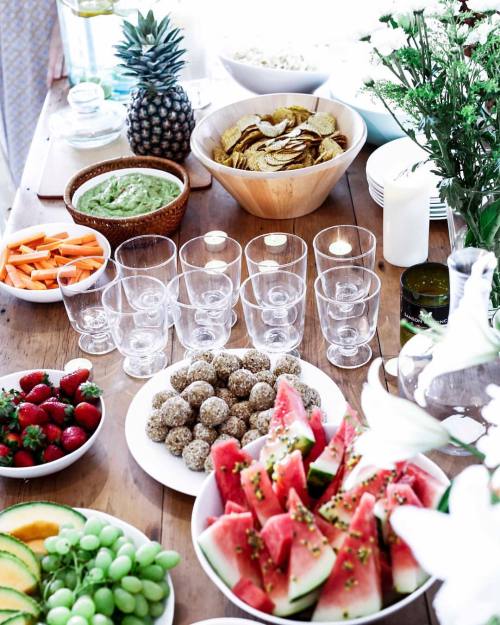 aleven11: I still always list over my baby shower food spread ✨ Rawnola balls, melon with passionfru