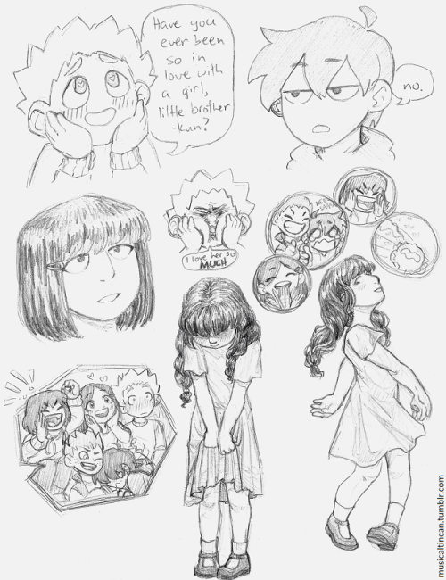 saw some trans girl mob fanarts &amp; lost control of myself for 2 sketchbook pages