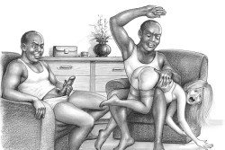 blackmywife:  bitch be teasin too much   There is no teasing in the Black New World Order. edomites and heathens will be used and punished.