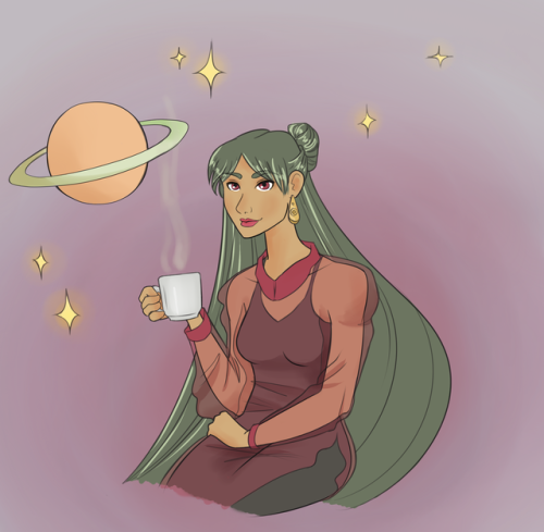 Here is a cozy Setsuna in space.