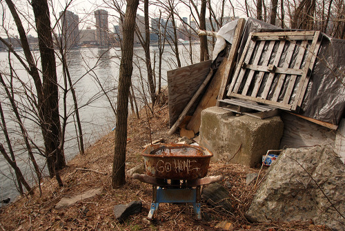 One of the East River’s last wild spaces. At the mouth of Newton Creek, the rocky hills of Hun