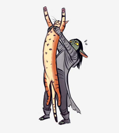 ambroartworks: when ur too short to pick up the cat