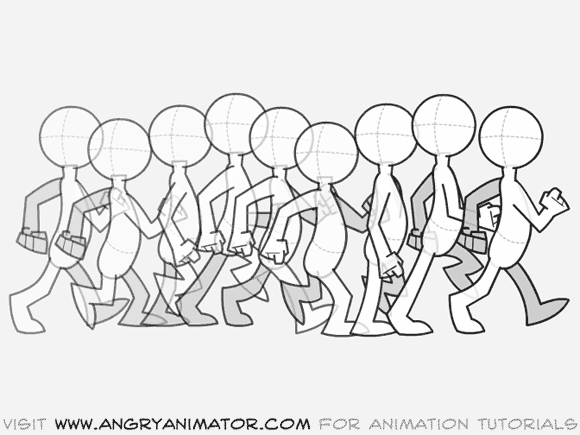 anatoref:  Walking Animation Tutorial Top Image Row 2: Left, Right Row 3 Row 4: Left, Right Row 5 & Bottom Image 