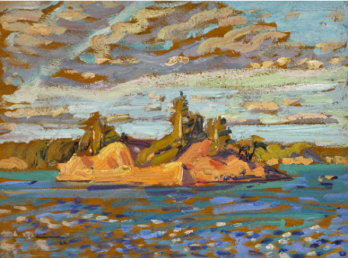 igormag:Arthur Lismer(1885-1969), Island, 1926.oil on plywood, 22.5 x 30.5 cm