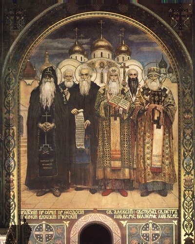 viktor-vasnetsov: Russian Bishops, 1896, Viktor VasnetsovMedium: fresco