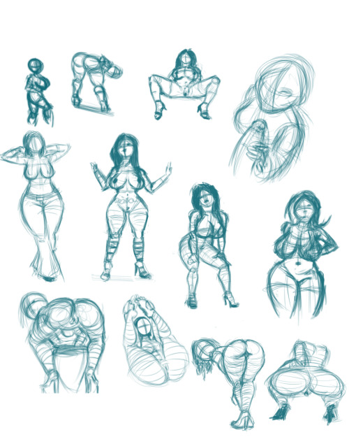 More practice stuff.  A bunch of poses from refs(all porn shit).  I breakdown bodies weird as fuck but w/e. Gonna try to do stuff like this more often so it’s more “I know what I’m doing” and less “winging it”.