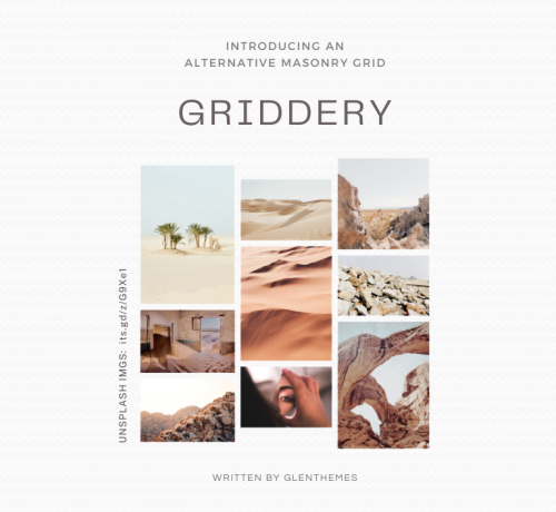 glenthemes: ₊⁺  GRIDDERY ⁺₊ Inspired by David DeSandro’s masonry, griddery is a script th