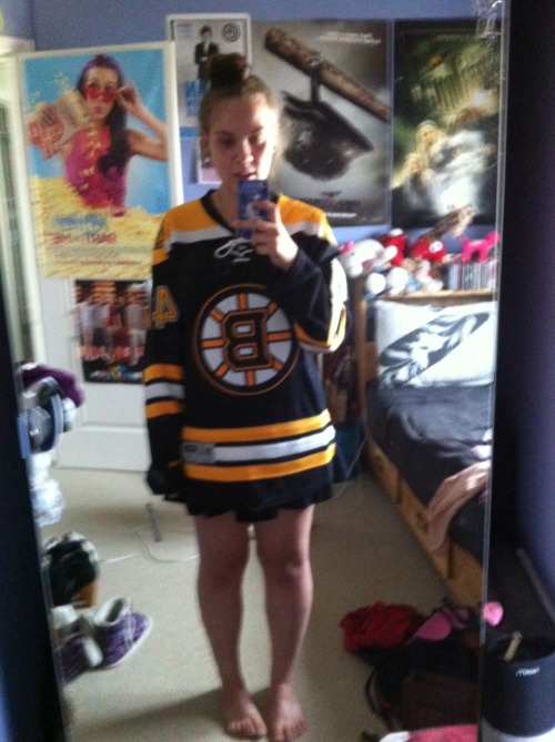 I’m wearing a skirt. It was summer when I got my jersey.  Thanks for the submission!