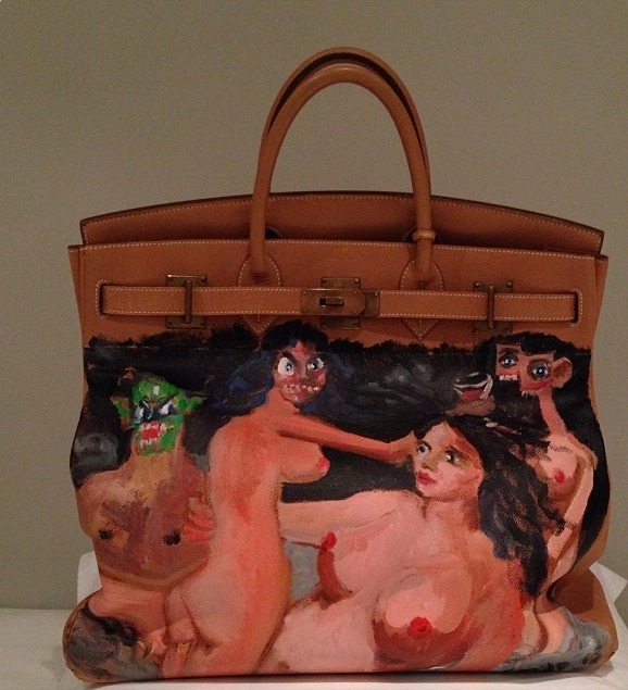 lestuntologist:  George Condo 1 of 1 painted birkin for kim kardashian. 