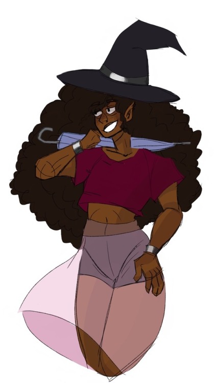 eyesprawl:america’s favorite wizard (click for quality)[image description: a drawing of Taako, a dar