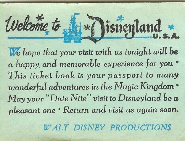 the-disney-elite:Vintage ticketing for Disneyland’s ‘Date Nite at Disneyland’