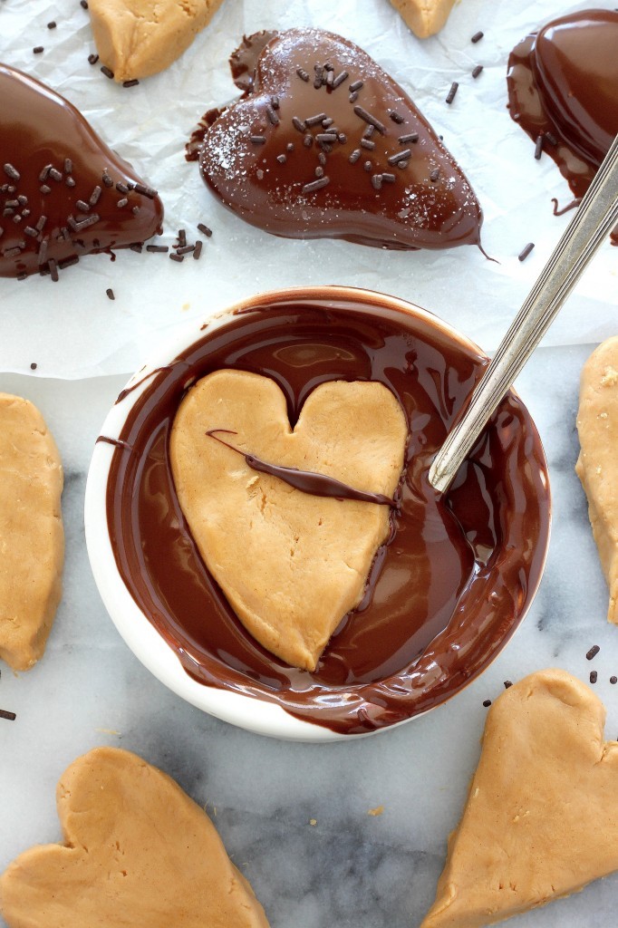 sweetoothgirl:  Chocolate Covered Peanut Butter Hearts 