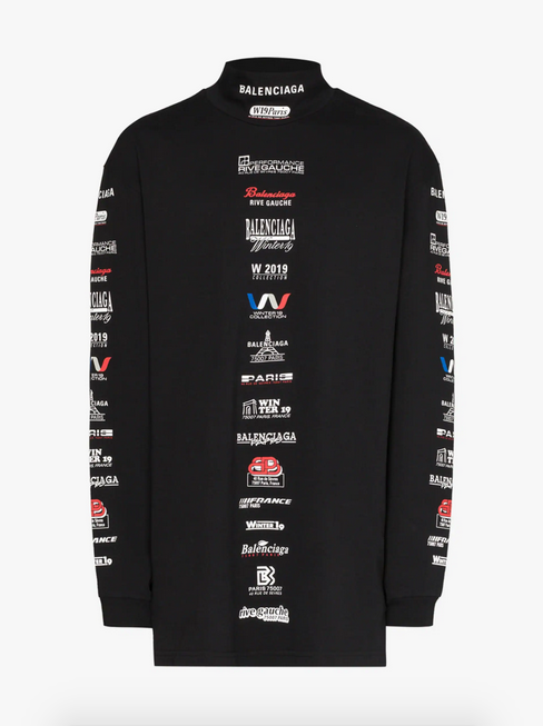 balenciaga logo long sleeve shirt