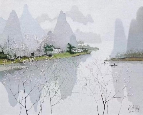 crossconnectmag:Paintings byPang Jun 龎均Pang Jiun born in Shanghai in 1936 to an artistic family and 